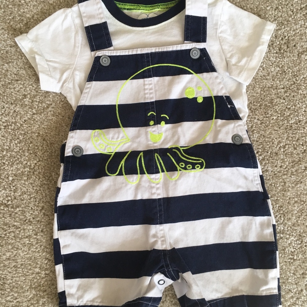Striped Overall Set 12-18M